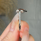 "Zyra" 1.00 Carat Pear Cut Brown Sapphire Diamond Shoulder Engagement Ring HR1471 HEERA DIAMONDS