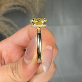 "Zyraxis" Yellow 2.1 Carat Solitaire Oval Cut Lab Grown Diamond Engagement Ring HLR422 HEERA DIAMONDS