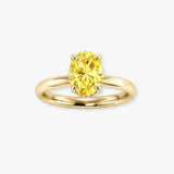 "Zyraxis" Yellow 2.1 Carat Solitaire Oval Cut Lab Grown Diamond Engagement Ring HLR422