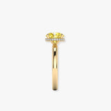 "Zyraxis" Yellow 2.1 Carat Solitaire Oval Cut Lab Grown Diamond Engagement Ring HLR422