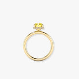 "Zyraxis" Yellow 2.1 Carat Solitaire Oval Cut Lab Grown Diamond Engagement Ring HLR422