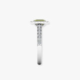 "Zyro" Green 2.01 Carat Emerald Cut Lab Grown Diamond Shoulder Engagement Ring RAM829M