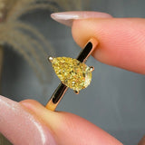 "Zyveris" Yellow 1.06 Carat Pear Cut Solitaire Diamond Engagement Ring HLR443 HEERA DIAMONDS