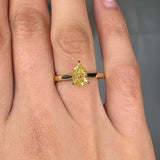 "Zyveris" Yellow 1.06 Carat Pear Cut Solitaire Diamond Engagement Ring HLR443 HEERA DIAMONDS