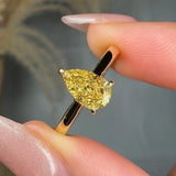 "Zyveris" Yellow 1.06 Carat Pear Cut Solitaire Lab Grown Diamond Engagement Ring HLR443 HEERA DIAMONDS
