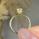 "Zyvessa" Yellow 1.09 Carat Oval Cut Lab Grown Solitaire Diamond Engagement Ring HLR449