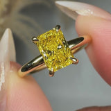 "Zeravon" 1 Carat Yellow Radiant Cut Lab Grown Diamond Engagement Ring HLM521