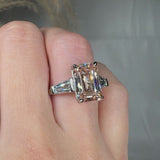 "Orlithra" Pink 5.09 Carat Emerald Cut Trilogy Lab Grown Diamond Engagement Ring HLR432