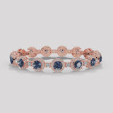 Round Brilliant Shape 12 Carat Sapphire Center Featuring Diamond Halo Bracelet BRHARBS