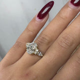 "Venny" Oval Cut 3 Carat Diamond Shoulder Engagement Ring