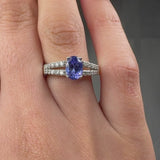 "Calyra" 0.60 Carat Oval Cut Lab Grown Diamond Shoulder Engagement Ring RAM577R