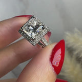 "Maddison" Princess Cut 2 Carat Halo Diamond Shoulder Engagement Ring