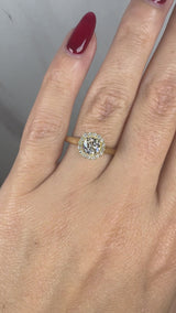 "Sandy" Halo 1.5 Carat Round Cut Diamond Engagement Ring