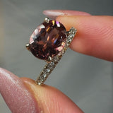 "Camden" 2 Carat Oval Cut Pink Tourmaline shoulder Diamond Engagement Ring HR1849
