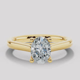 "Anastasia" Gold 2.25 Carat Oval Cut Hidden Under Halo Secret Gemstone Diamond Engagement Ring