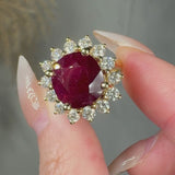 "Orviana" Ruby 7.15 Carat Round Cut Natural Diamond Engagement Ring HR1393