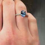 "Avra" Tanzanite 0.88 Carat Oval Cut Natural Diamond Shoulder Engagement Ring HM298