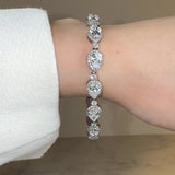 Pear Shape Halo 9 Carat Diamond Bracelet BRHAPS