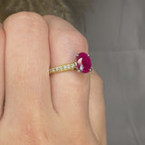 "Nyzor" Pink 1.04 Carat Oval Cut Natural Diamond Shoulder Engagement Ring HM456