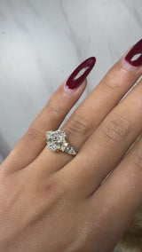 "Venny" Oval Cut 3 Carat Diamond Shoulder Engagement Ring