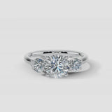 "Harper" Three Stone Round Brilliant Cut Diamond Trilogy Engagement Ring 3SRB51