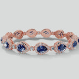 Halo Pear Shape 12 Carat Diamond and Sapphire Bracelet BRHAPSS