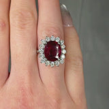 "Orien" Ruby 3.45 Carat Oval Cut Natural Diamond Engagement Ring HR1396