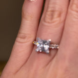 "Chloe" Princess Cut Diamond Scallop Set Diamond Band Engagement Ring DSPC04