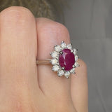 "Zekor" Ruby 2.48 Carat Oval Cut Natural Diamond Engagement Ring HR1314
