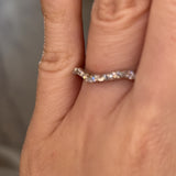 "Kai" Dainty Marquise Leaf Diamonds on Wave Shaped Eternity Ring ET7