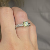 "Elix" Green 1.3 Carat Princess Cut Diamond Shoulder Engagement Ring HM780