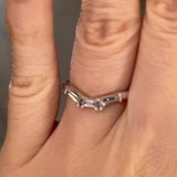 "Yara" V Shape Eternity Ring Emerald Cut 0.30ct Diamond ET36