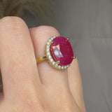"Velqira" Ruby 11.12 Carat Oval Cut Lab Grown Diamond Engagement Ring HLR10
