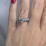 "Zenty" Round Cut 3.5 Carat Diamond Shoulder Engagement Ring