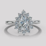 "Chelsea" Star Halo 1.60 Carat Pear Cut Diamond Engagement Ring