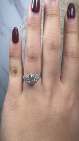 "Rosa" Round Cut and Marquise Diamond Shoulder Engagement Ring