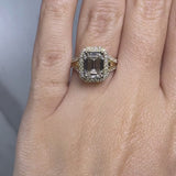 "Hazelena" 2-Carat Emerald Cut with Halo and Diamond Shoulder Engagement Ring