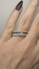 Diamond And Multi Coloured Sapphires Ring