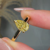 "Zyveris" Yellow 1.06 Carat Pear Cut Solitaire Lab Grown Diamond Engagement Ring HLR443