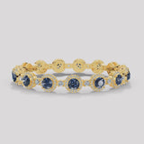 Round Brilliant Shape 12 Carat Sapphire Center Featuring Diamond Halo Bracelet BRHARBS
