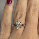 "Rapunzel" Oval Cut 4 Carat Diamond Shoulder Engagement Ring