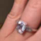 "Elise" Three Stone Emerald Cut Diamond Trilogy Engagement Ring 3SEC50