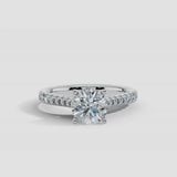 "Solace" 2.50 Carat Round Brilliant Cut Diamond Shoulders Platinum Engagement Ring