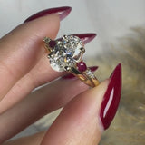 "Rapunzel" Oval Cut 4 Carat Diamond Shoulder Engagement Ring