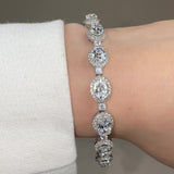 Oval Shape Halo 9 Carat Diamond Bracelet BRHAOC