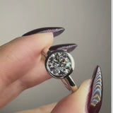 "Oliana" Round Cut 2 Carat Solitaire in Bezel Platinum Engagement Ring SSRB21