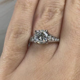 "Caro" Round Cut 2.5 Carat Diamond Shoulder Platinum Engagement Ring