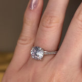 "Sia" Round Brilliant Cut Diamond Micro Set Diamond Shoulder Engagement Ring DSRB39