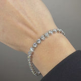 "Linda" Illusion 12 Carat Platinum Round Cut Diamond Bracelet