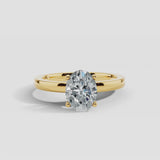 "Silvy" 4 Carat Solitaire Oval Cut Diamond Engagement Ring